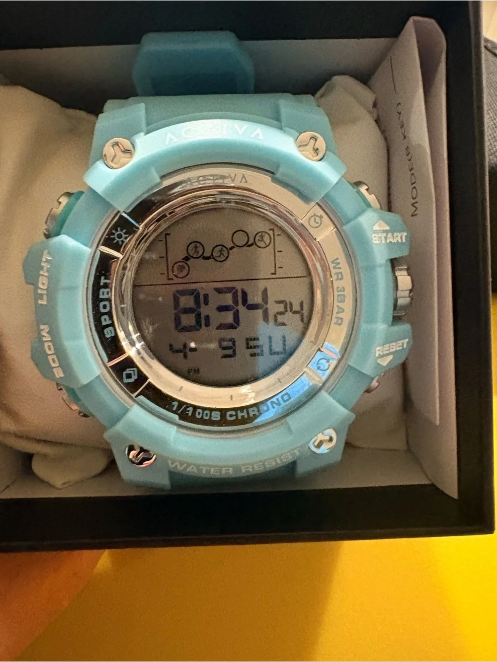Men’s Activa Light Blue Digital Sports Smartwatch - Water Resistant